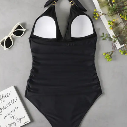 Women's Plunge Halter One-piece Swimsuit