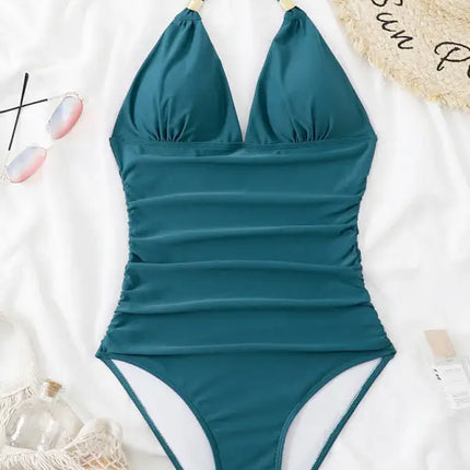 Women's Plunge Halter One-piece Swimsuit