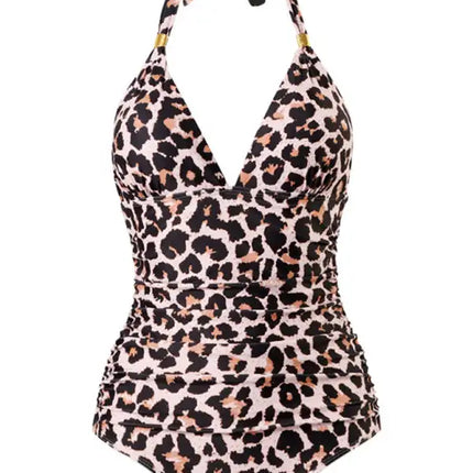 Women's Plunge Halter One-piece Swimsuit