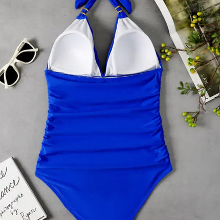 Women's Plunge Halter One-piece Swimsuit