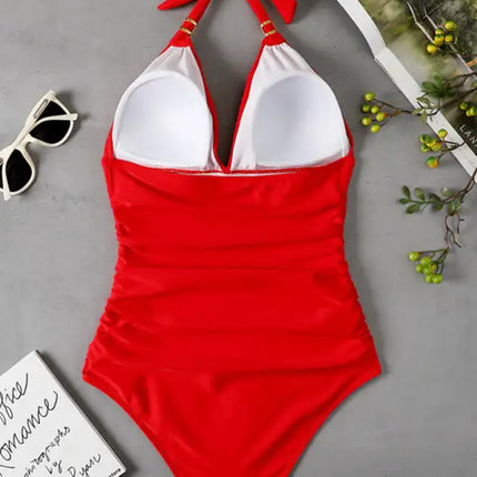 Women's Plunge Halter One-piece Swimsuit