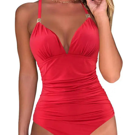 Women's Plunge Halter One-piece Swimsuit