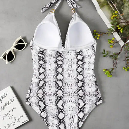 Women's Plunge Halter One-piece Swimsuit