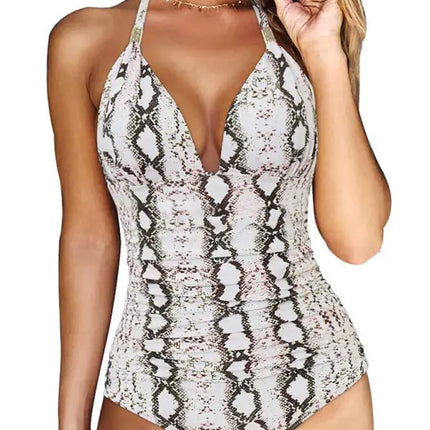 Women's Plunge Halter One-piece Swimsuit
