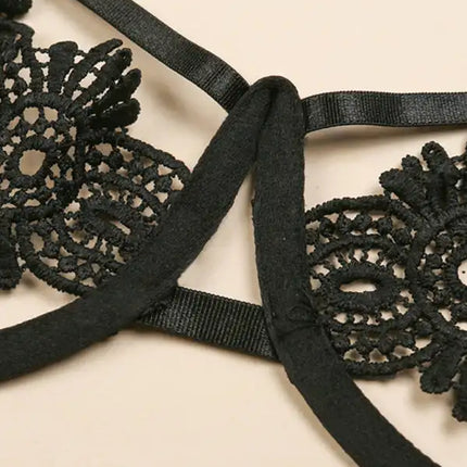 Traje sexy de tentación de tres puntos con perspectiva de una pieza de encaje sexy 