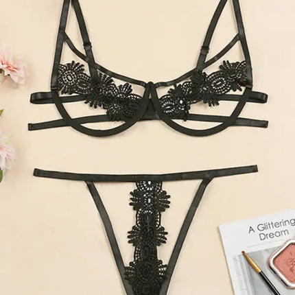 Traje sexy de tentación de tres puntos con perspectiva de una pieza de encaje sexy 