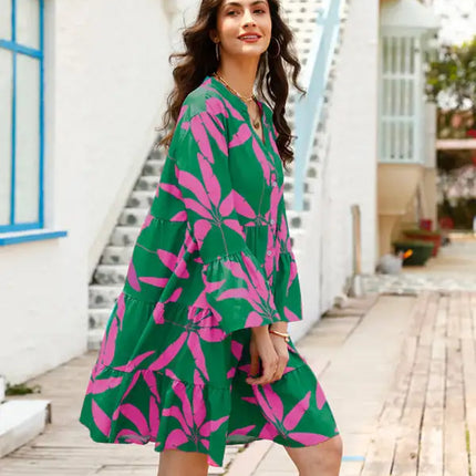 Vestido babydoll con estampado floral para mujer 