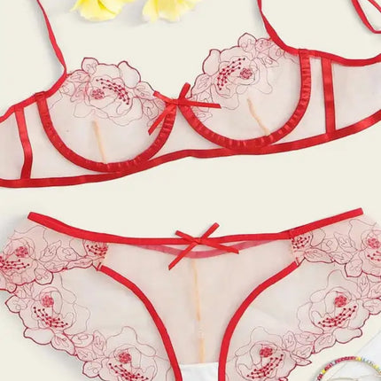 New style sexy lingerie new hollow love three-point sexy suit