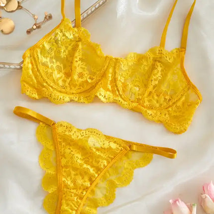 Conjuntos de lencería sexy transparente de encaje sexy para mujer 