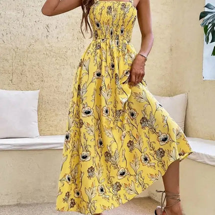 Women's Floral Print Smocked Tiered Dress