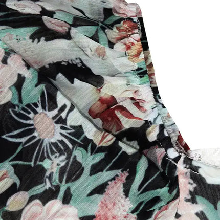 Monos con estampado floral y mangas abullonadas para mujer 