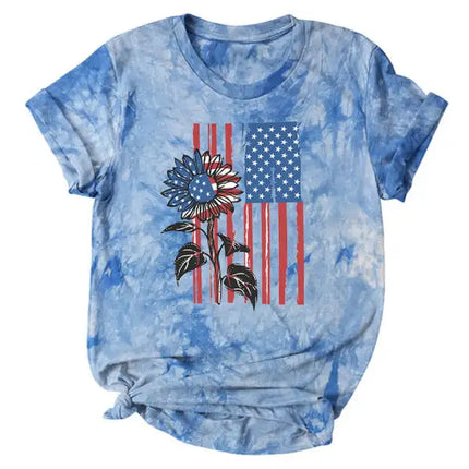 Women's 4th Of July Tie-dye Vintage Independence's Day Short Sleeve T-shirt