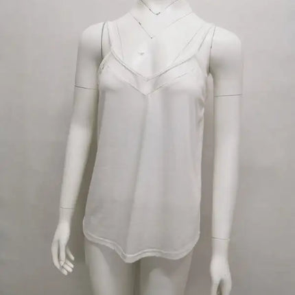 Top camisola sexy con costuras y cuello en V de color sólido para mujer 
