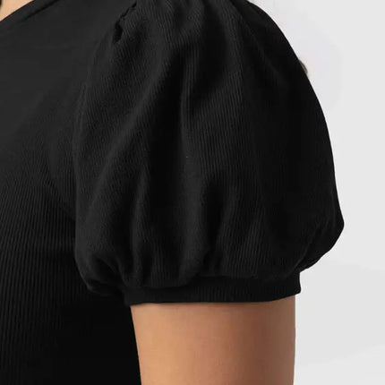 Fashion New Bottom Shirt Puff Sleeve Short Sleeve Slim Ladies Top