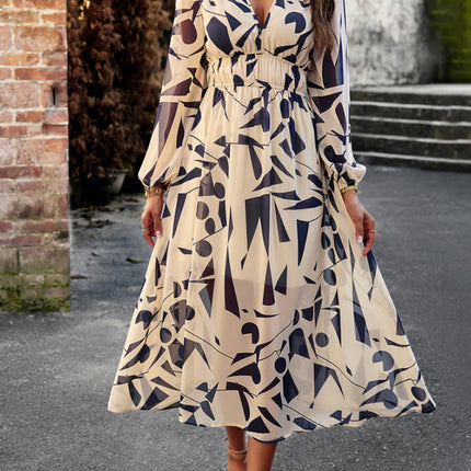 Bohemian resort casual printed long skirt