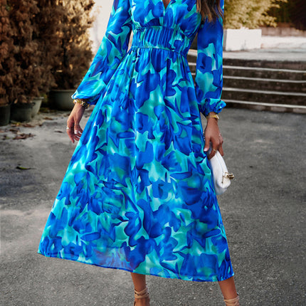 Bohemian resort casual printed long skirt