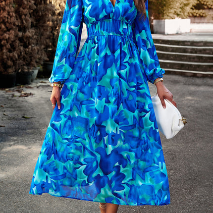 Bohemian resort casual printed long skirt