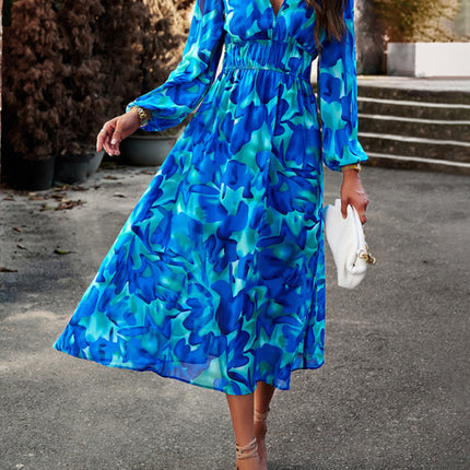 Bohemian resort casual printed long skirt