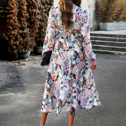 Bohemian resort casual printed long skirt