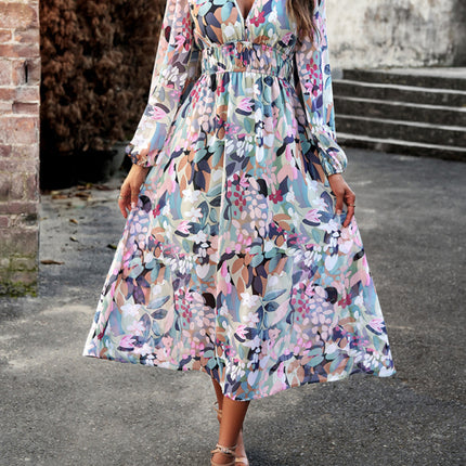 Bohemian resort casual printed long skirt