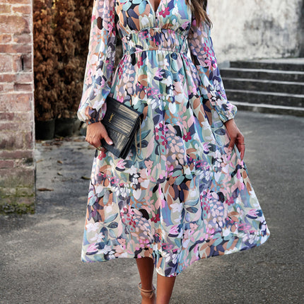 Bohemian resort casual printed long skirt