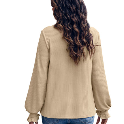 Round Neck Solid Color Casual Loose Ladies Top