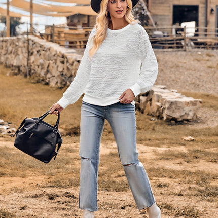 Fashion round neck slim fit long-sleeve knitted top