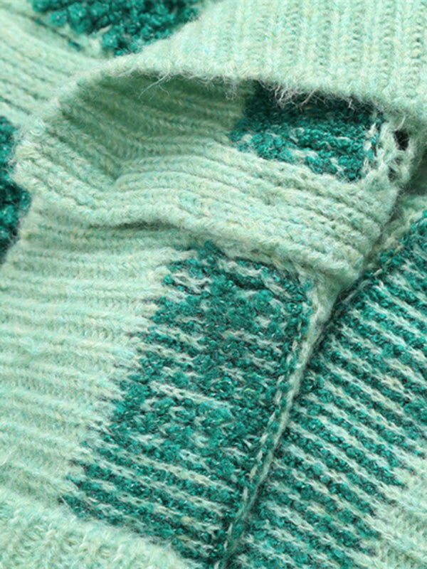 Women's New Striped Single Breasted Slim Fit Knitted Jacket