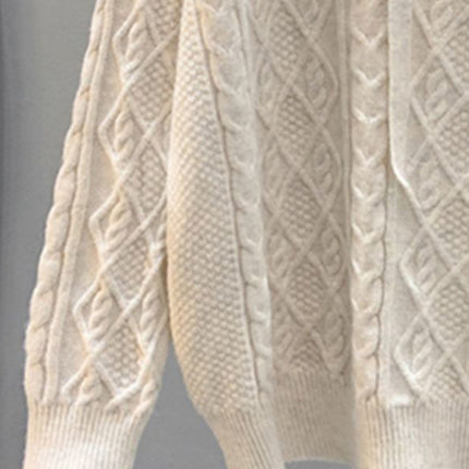 Women's twist loose hooded knitted sweater