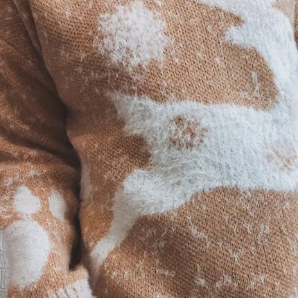 Suéter navideño de Año Nuevo para mujer, suéter de punto con cuello redondo y copo de nieve 