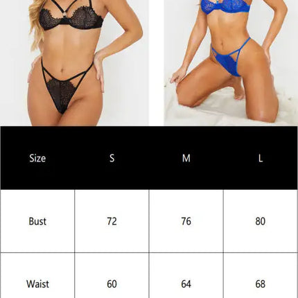 Conjunto de lencería sexy de encaje transpirable para mujer 