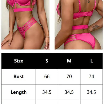 Conjunto de lencería sexy bordado para mujer 