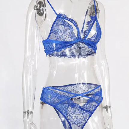 Conjunto de lencería sexy de encaje transpirable para mujer 