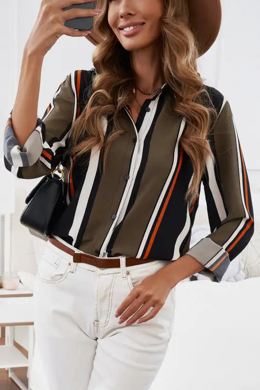 Women's Multicolor Modern Women's Striped Shirt