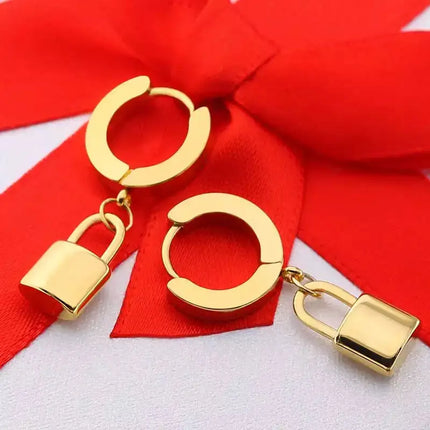 Stainless Steel Padlock Earring