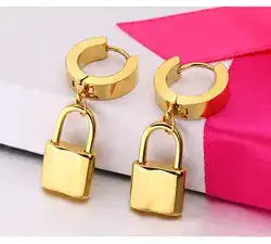 Stainless Steel Padlock Earring