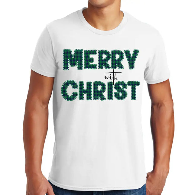 Ropa unisex Uniquely You, Feliz con Cristo, Navidad a cuadros verdes