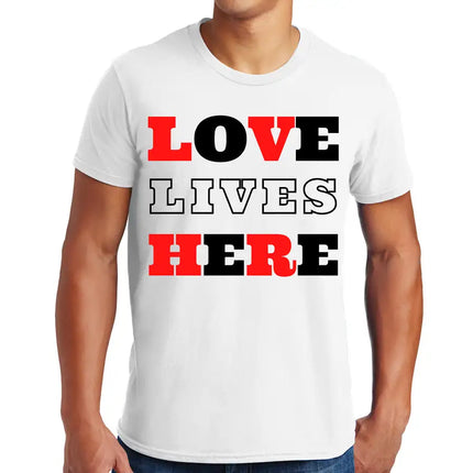 Uniquely You Unisex Apparel, Love Lives Here Christian Inspiration