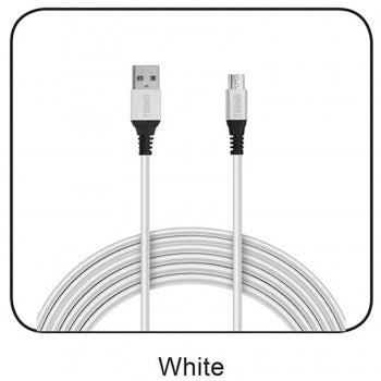 3 Ft. Fast Charge and Sync Round Micro USB Cable-WHITE