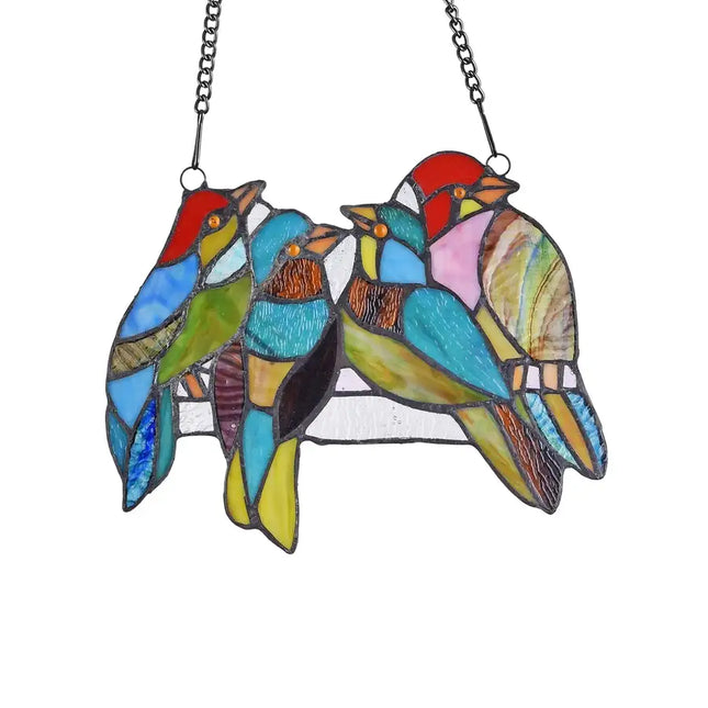 "POLLY" Tiffany-glass Window Panel 10"