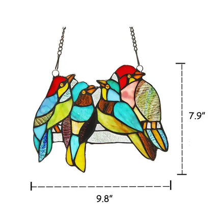 "POLLY" Tiffany-glass Window Panel 10"