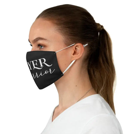 Prayer Warrior Black And White Graphic Text Fabric Face Mask