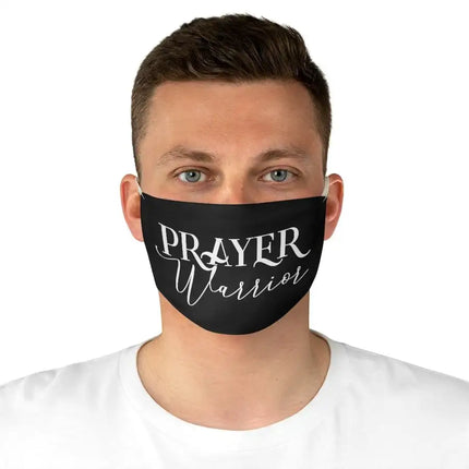 Prayer Warrior Black And White Graphic Text Fabric Face Mask