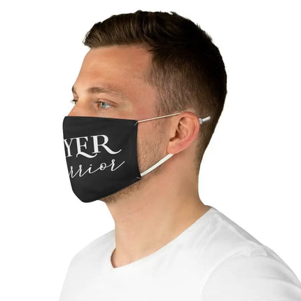 Prayer Warrior Black And White Graphic Text Fabric Face Mask