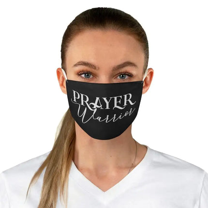 Prayer Warrior Black And White Graphic Text Fabric Face Mask