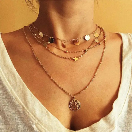 Four layer necklace