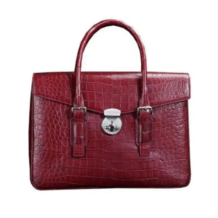 Genuine Crocodile Leather  briefcase - Large bamboo texture
