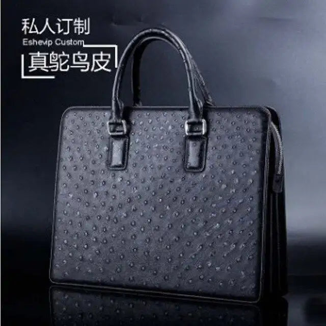 Ostrich leather briefcase/ shoulder bag / handbag