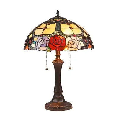 SIMONE Floral 2 Light Dark Bronze Table Lamp