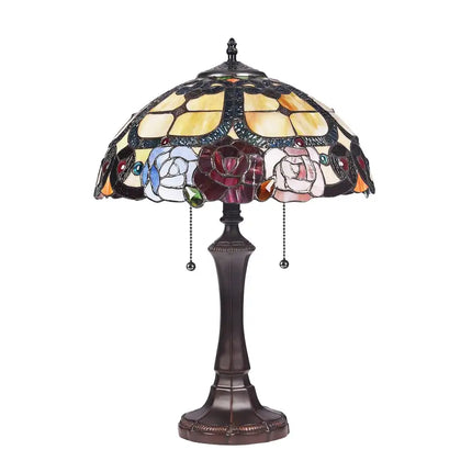 SIMONE Floral 2 Light Dark Bronze Table Lamp